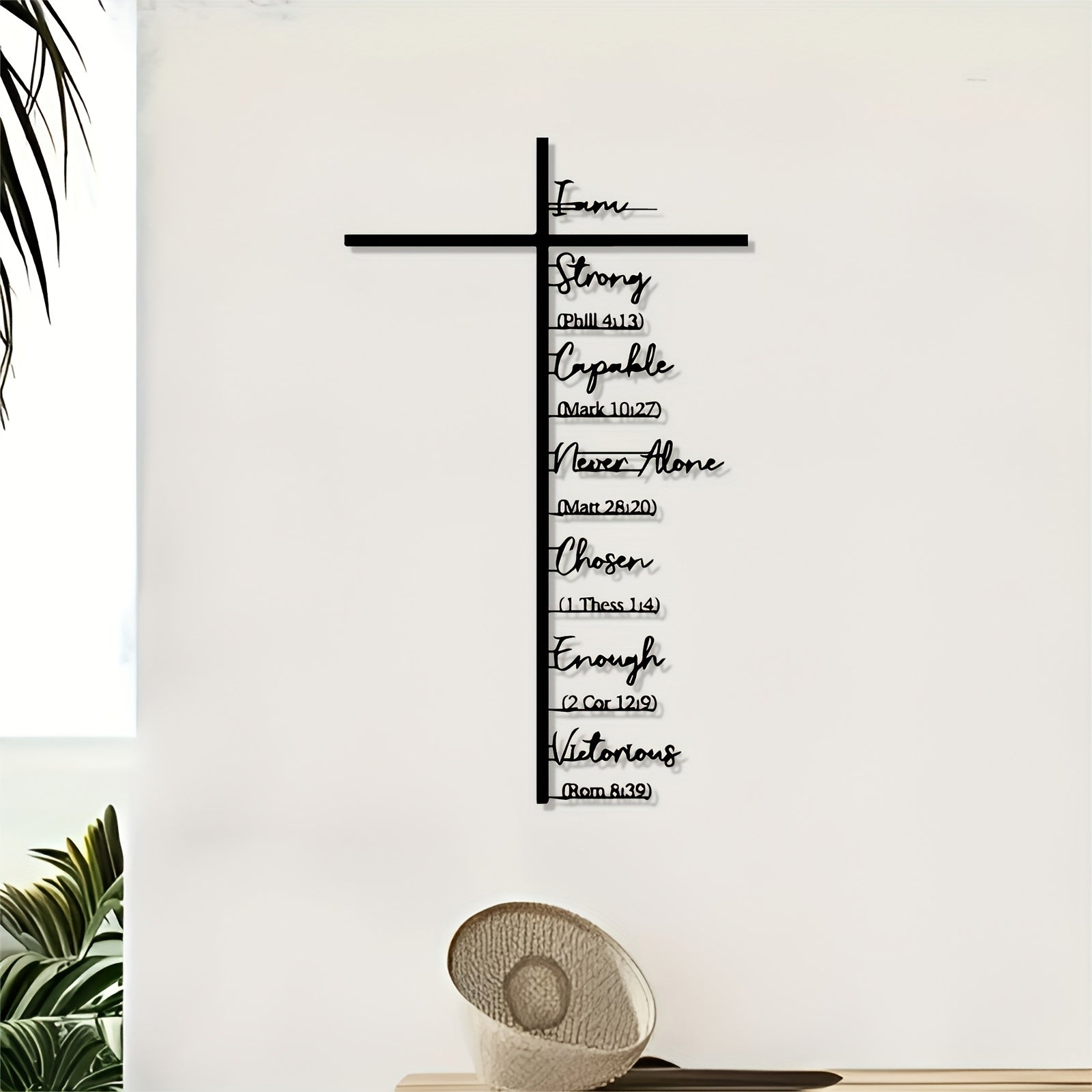 1pc of Metal Cross Wall Decoration, Featuring Crosses And Bible Verses As Metal Wall Art, Perfect for Christian-Themed Decor And Scripture Displays with a Black Cross Statue Mural, Suitable for Indoor Use, And an Ideal Gift for Christians