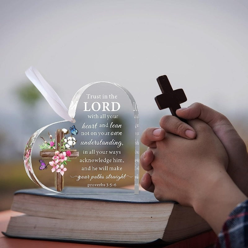 Thanksgiving, Easter, Christmas Gifts 1pc Acrylic Christian Gifts for Women Inspirational Gifts, with Bible Verse Prayers Religious Gifts, Scripture Gifts for Women Men Friends Valentines Gifts Birthday Gifts for Mom, Room Decor, Home Decor