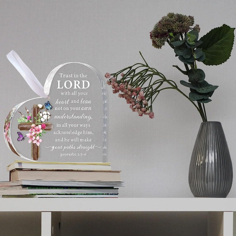 Thanksgiving, Easter, Christmas Gifts 1pc Acrylic Christian Gifts for Women Inspirational Gifts, with Bible Verse Prayers Religious Gifts, Scripture Gifts for Women Men Friends Valentines Gifts Birthday Gifts for Mom, Room Decor, Home Decor