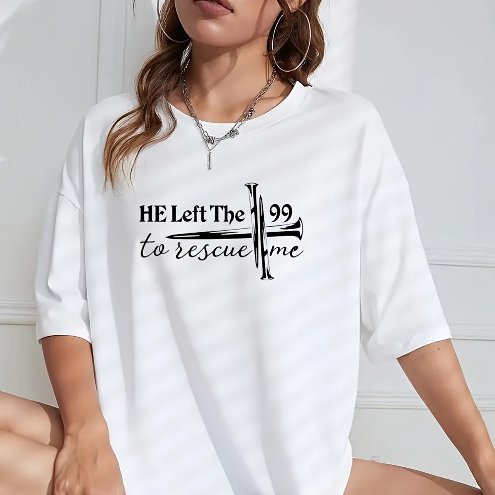 1pc Inspirational Slogan Iron-on Transfer with Cross Design, Polyester T-Shirt Decal, Black Heat Transfer Vinyl, DIY Clothing, Personalized Fashion