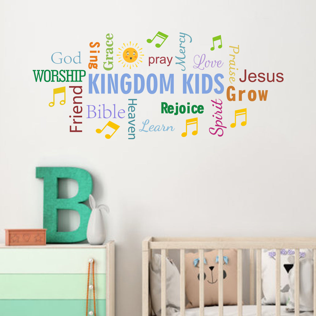 1 Set of Christian Themed Text Stickers with Bible Elements and Colored Letters | Suitable for Home, Outdoor, Glass, Bedroom, Living Room, Wall Decoration | Self-Adhesive, Detachable, Waterproof Vinyl Stickers
