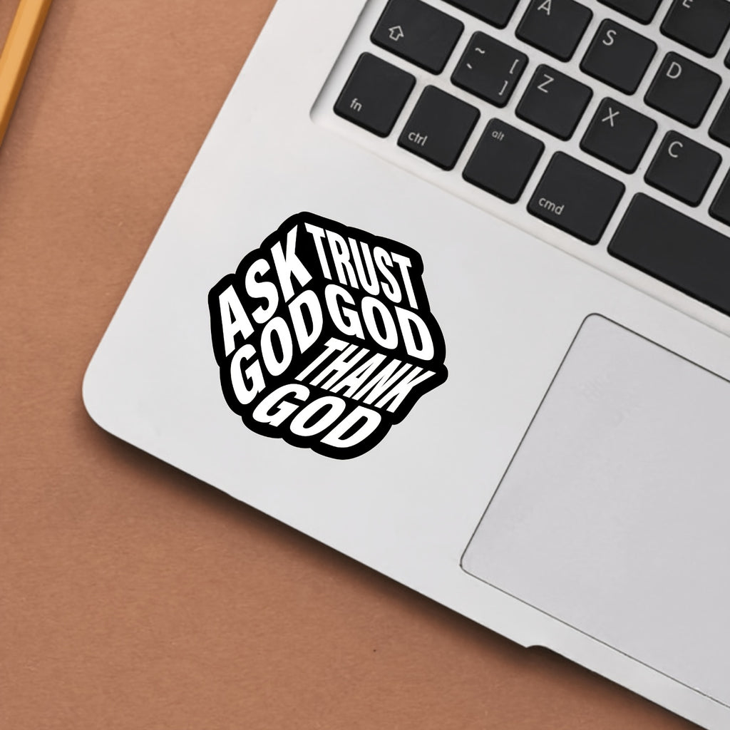 2pcs "Trust in God, Thank God" Religious Stickers - Waterproof And Durable, Suitable for Laptops, Cars, Water Cups, Walls, Etc. - Prayer Decorations - Religious Decals