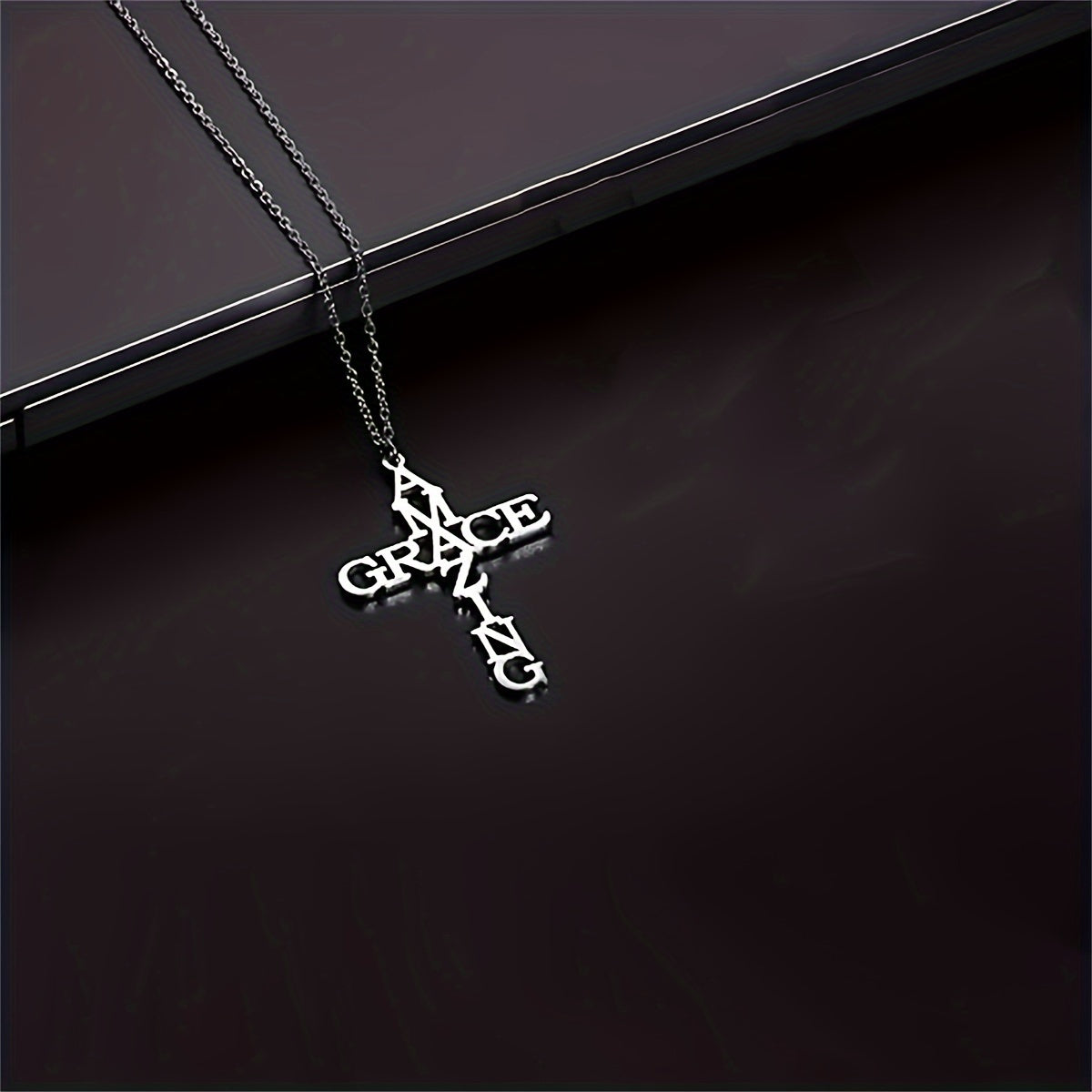 Amazing Grace Cross Bracelet, Earrings, Necklace - Stainless Steel - Christian Gifts for Women & Men Faith - Religious Jewelry Gift for Christmas, Wedding, Anniversary