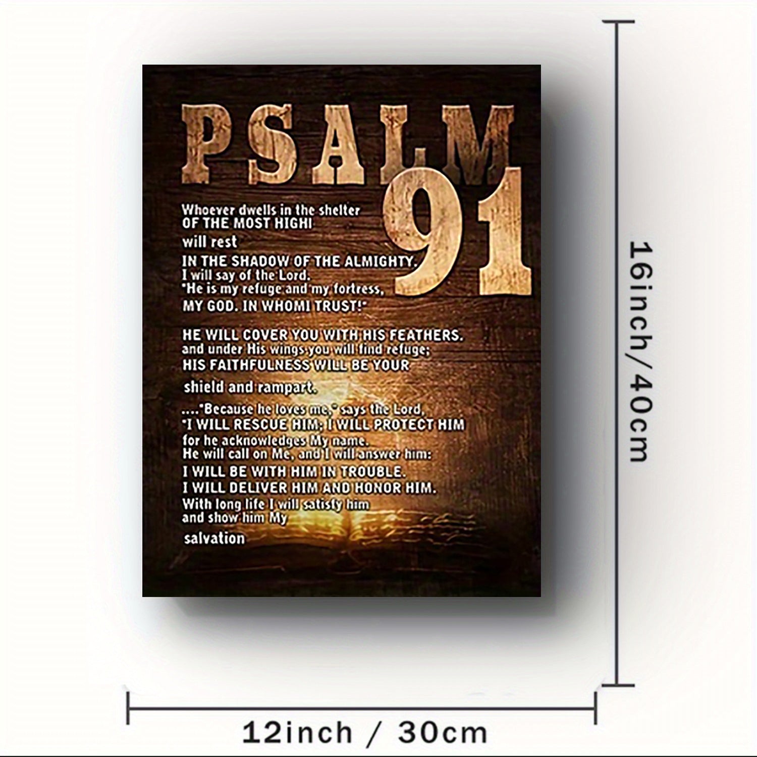 2D Flat, 2D Flat 1pc Canvas Painting, Psalm 91 Canvas Wall Art, Gift for Family and Friends, Fun Frameless Home Decor for Bedroom, Kitchen, Living Room, Hotel, Cafe, Office, Restroom, Bathroom, Room Artwork Canvas Wall Art Poster, Sizes: 8x12 Inches