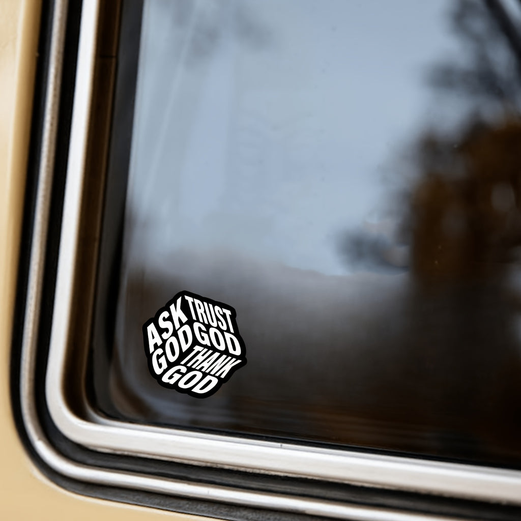 2pcs "Trust in God, Thank God" Religious Stickers - Waterproof And Durable, Suitable for Laptops, Cars, Water Cups, Walls, Etc. - Prayer Decorations - Religious Decals