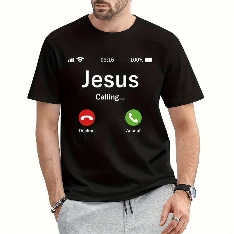 1pc Jesus Calling Jesus Lover Fun Letter Stickers for T-Shirts, Sweatshirts & Hoodies - Men's Decals