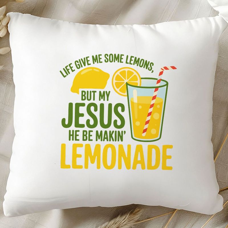 Life Give Me Some Lemons But My Jesus He Be Makin' Lemonade Christian Faith Inspirational Quote Graphic Tee - Funny Religious T-Shirt for Women Men, Soft Breathable Casual Summer Top - Perfect Easter Christmas Birthday Gift for Believers Fam