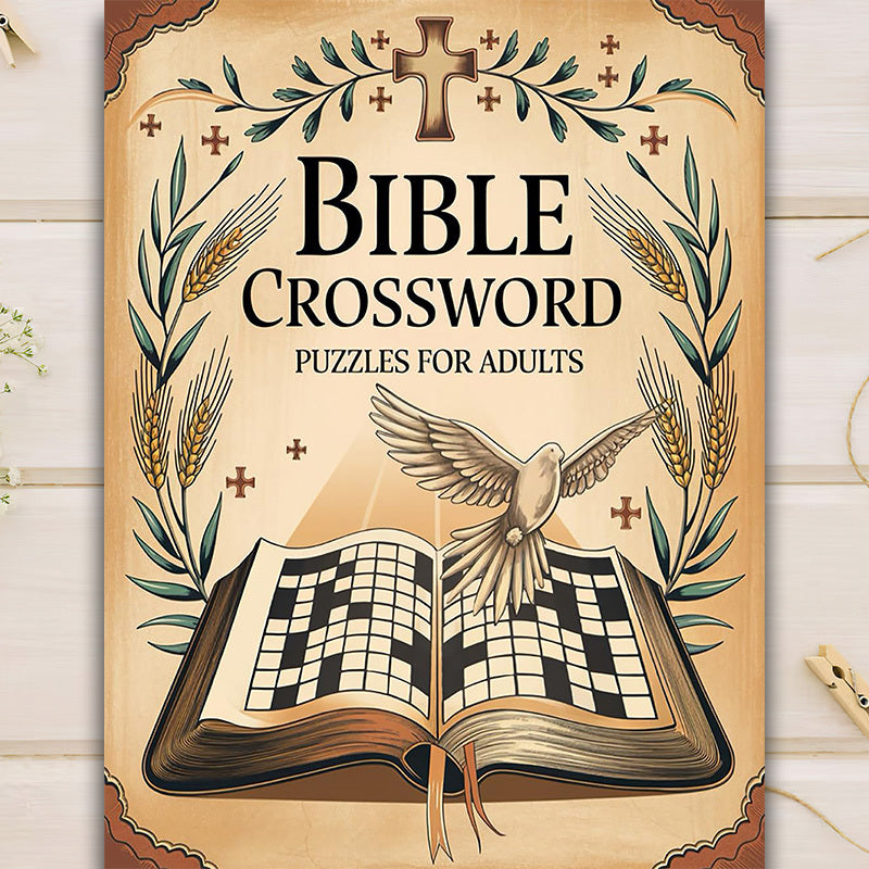 Bible Crossword Puzzles for Adults, a 22-Page Puzzle Book Featuring Biblical Fill-In-The-Blanks, Perfect As a Gift for Friends Or As a Brain-Teasing Present for The Elderly