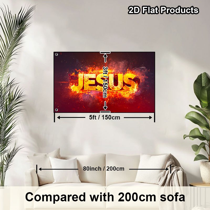 Flame Banner - Eye-Catching Christian Banner with Flame And Design, Suitable for Worship Services, Church Revival Events, Or As an Inspirational Gift for Indoor/Outdoor/Study/Bedroom Decor - Making Shopping a Joy