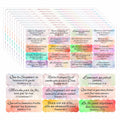 200 Pcs French Bible Verse Stickers – Inspirational Scripture Stickers with Watercolor Design, Faith Quote Labels for Journals