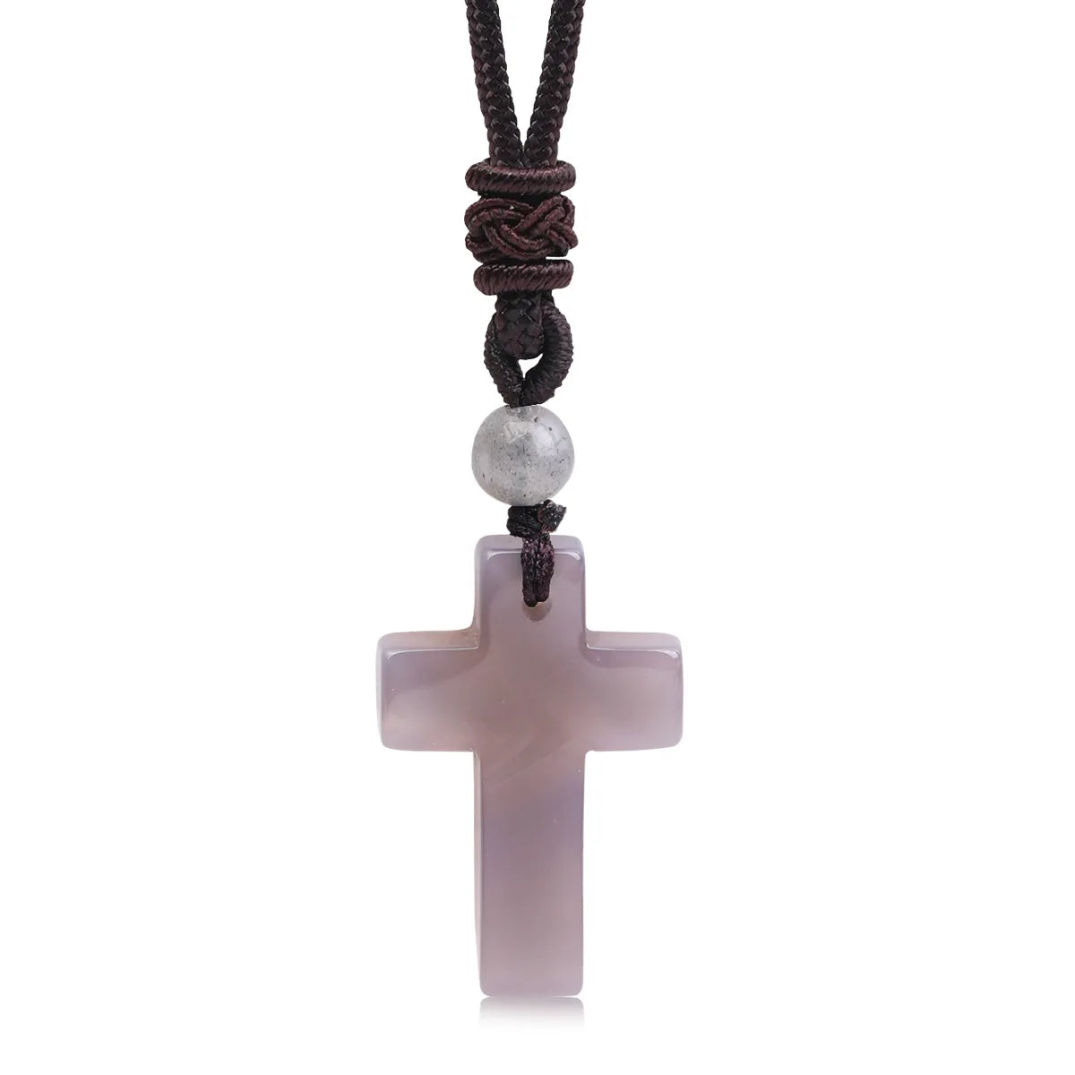 Cross-border Hot Sale Women's Religious Natural Stone Cross Necklace Multi-color Pendant Jewelry