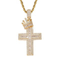 New Crown Cross Hip Hop Pendant Square Zircon Micro Inlaid Retro Personalized Men's and Women's Hip Hop Accessories