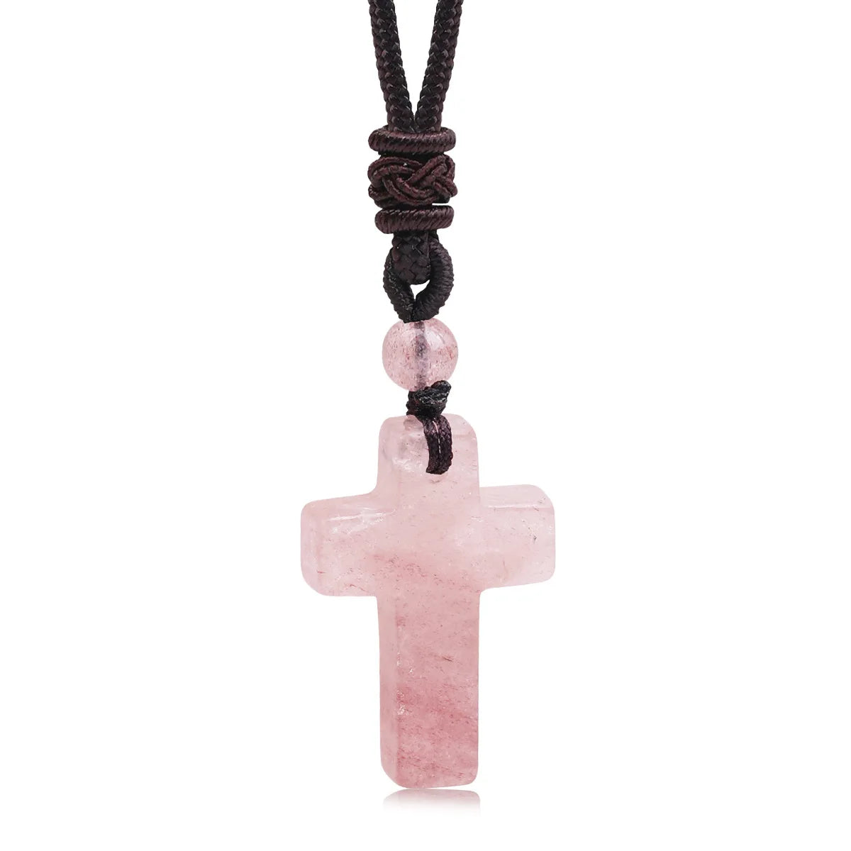 Cross-border Hot Sale Women's Religious Natural Stone Cross Necklace Multi-color Pendant Jewelry