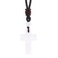 Cross-border Hot Sale Women's Religious Natural Stone Cross Necklace Multi-color Pendant Jewelry