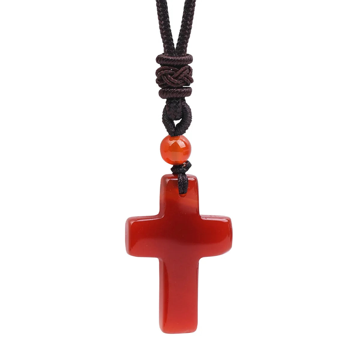 Cross-border Hot Sale Women's Religious Natural Stone Cross Necklace Multi-color Pendant Jewelry