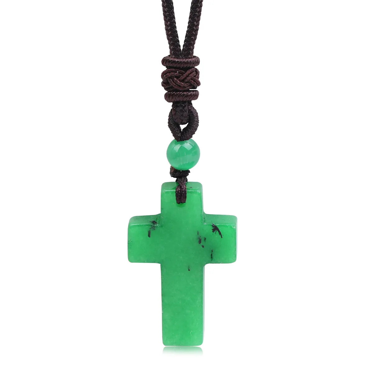 Cross-border Hot Sale Women's Religious Natural Stone Cross Necklace Multi-color Pendant Jewelry