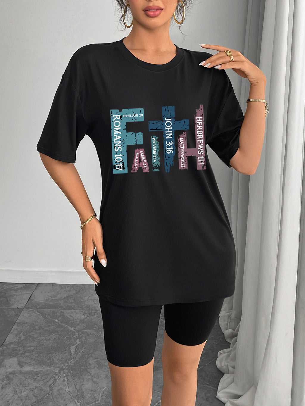 European and American Women's Casual Multi-Color Round Neck Short-Sleeved Simple Fashion Sports Tops Pure Color Loose Printed T-Shirts
