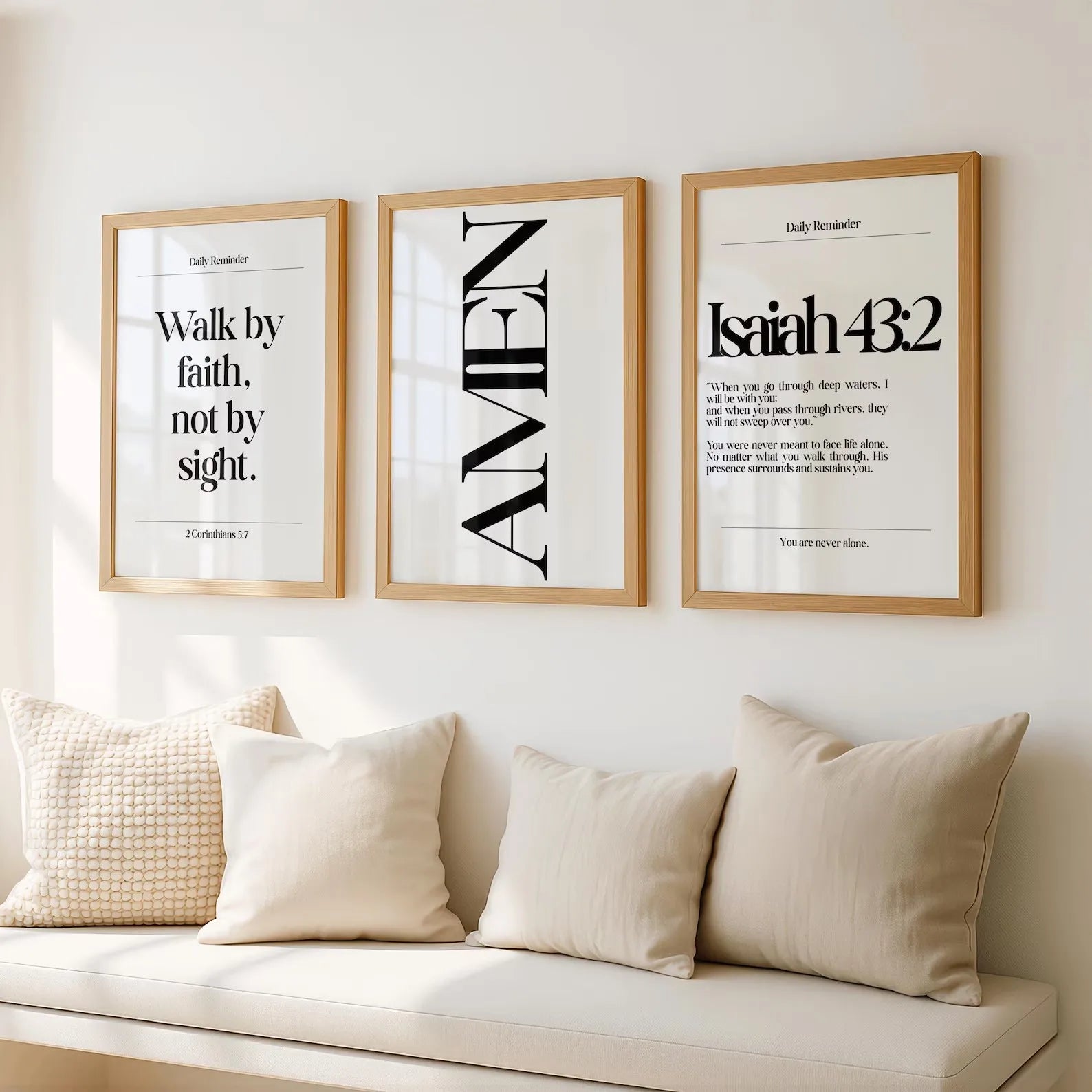 Christian Bible Verse Walk By Faith Wall Art Print Canvas Painting Poster Picture For Living Room,Bedroom,Restaurant Home Decor