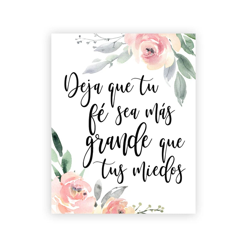 Spanish Bible Verse Quote Poster Verso De La Biblia Espanol Print Modern Scripture Wall Art Canvas Painting Christian Home Decor