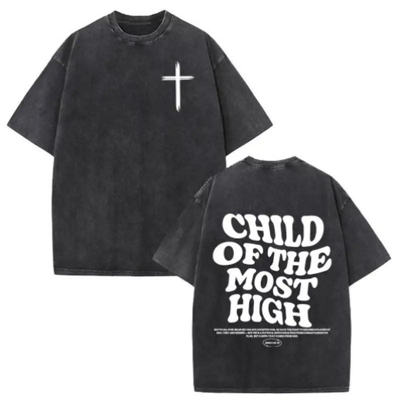 Christian Jesus Faith Over Fear Bible Verse Washed T-shirts Men Women Fashion Vintage Oversized T Shirts Harajuku Cotton T-shirt