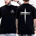 Summer Men's T-Shirts Comfortable Round Neck Short-sleeved Casual T-shirt Christian Jesus Bible Verse Print Men Fashion Tshirts