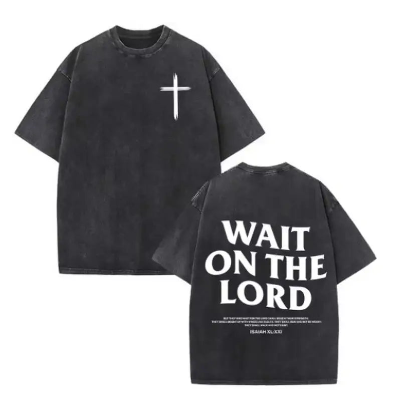Christian Jesus Faith Over Fear Bible Verse Washed T-shirts Men Women Fashion Vintage Oversized T Shirts Harajuku Cotton T-shirt