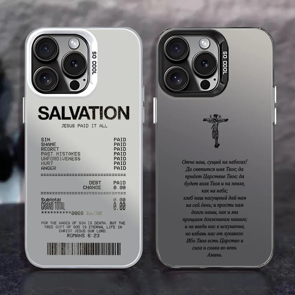 Christian Jesus Bible Quote Faith Phone Cases For iPhone 17 Pro Max 16 14 13 11 12 15 17 Pro Max Plus Laser TPU Shockproof Funda
