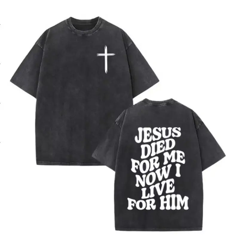 Christian Jesus Faith Over Fear Bible Verse Washed T-shirts Men Women Fashion Vintage Oversized T Shirts Harajuku Cotton T-shirt