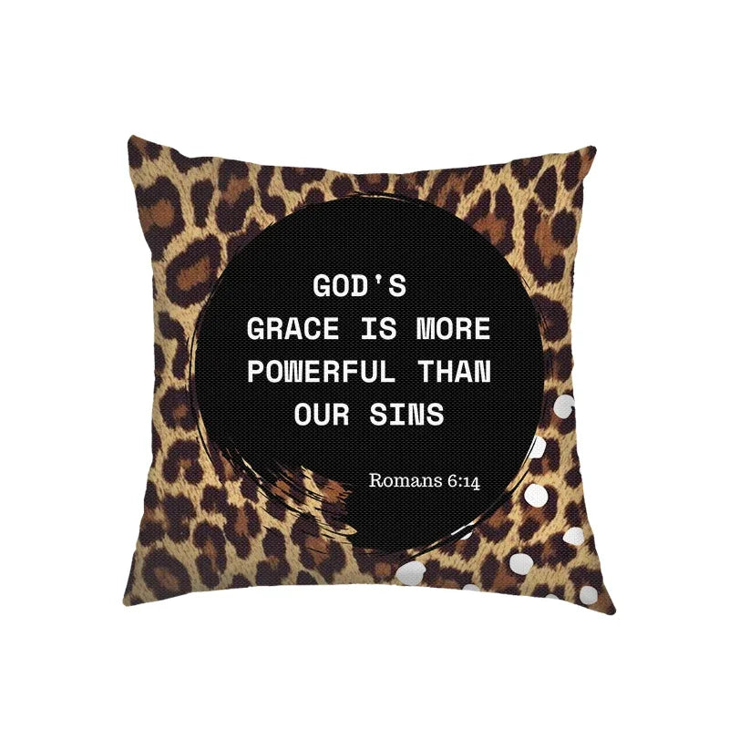 Flower Bible Verse Double-side Print Cushion Covers Christian Biblical Proverbs Pillowcase Home Decor Sofa Bedroom Pillow Cover