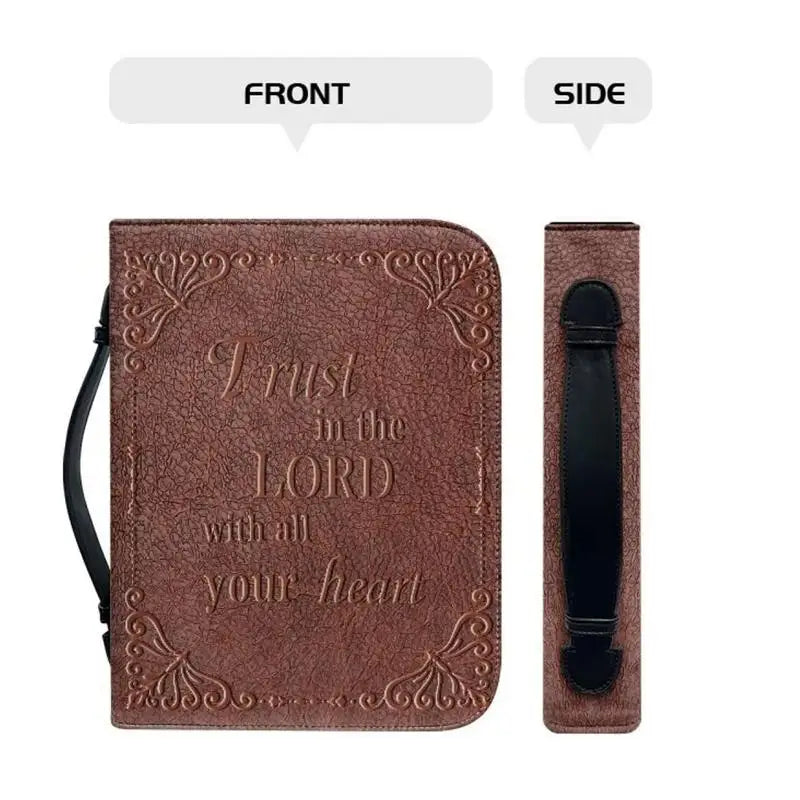 Women Classic Print Bible Bag Zipper Handle Handbags Bible PU Leather Cover Hymns Bible Case Carrying Bible Storage Bags