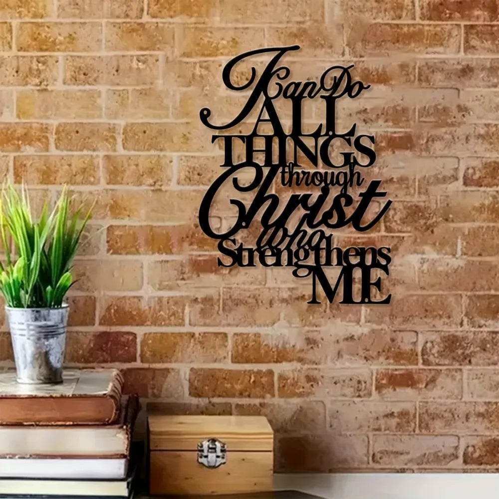 CIFBUY Iron Wall Art Rustproof Metal Bible Verse Sign Waterproof For Home Church Indoor Outdoor Decor