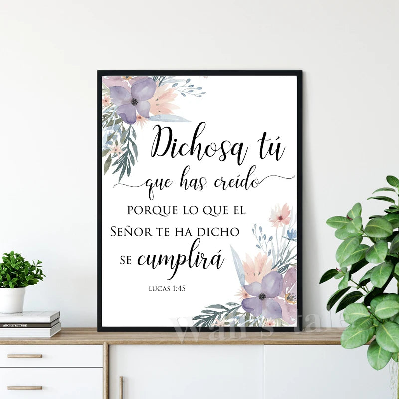 Spanish Bible Verse Quote Poster Verso De La Biblia Espanol Print Modern Scripture Wall Art Canvas Painting Christian Home Decor