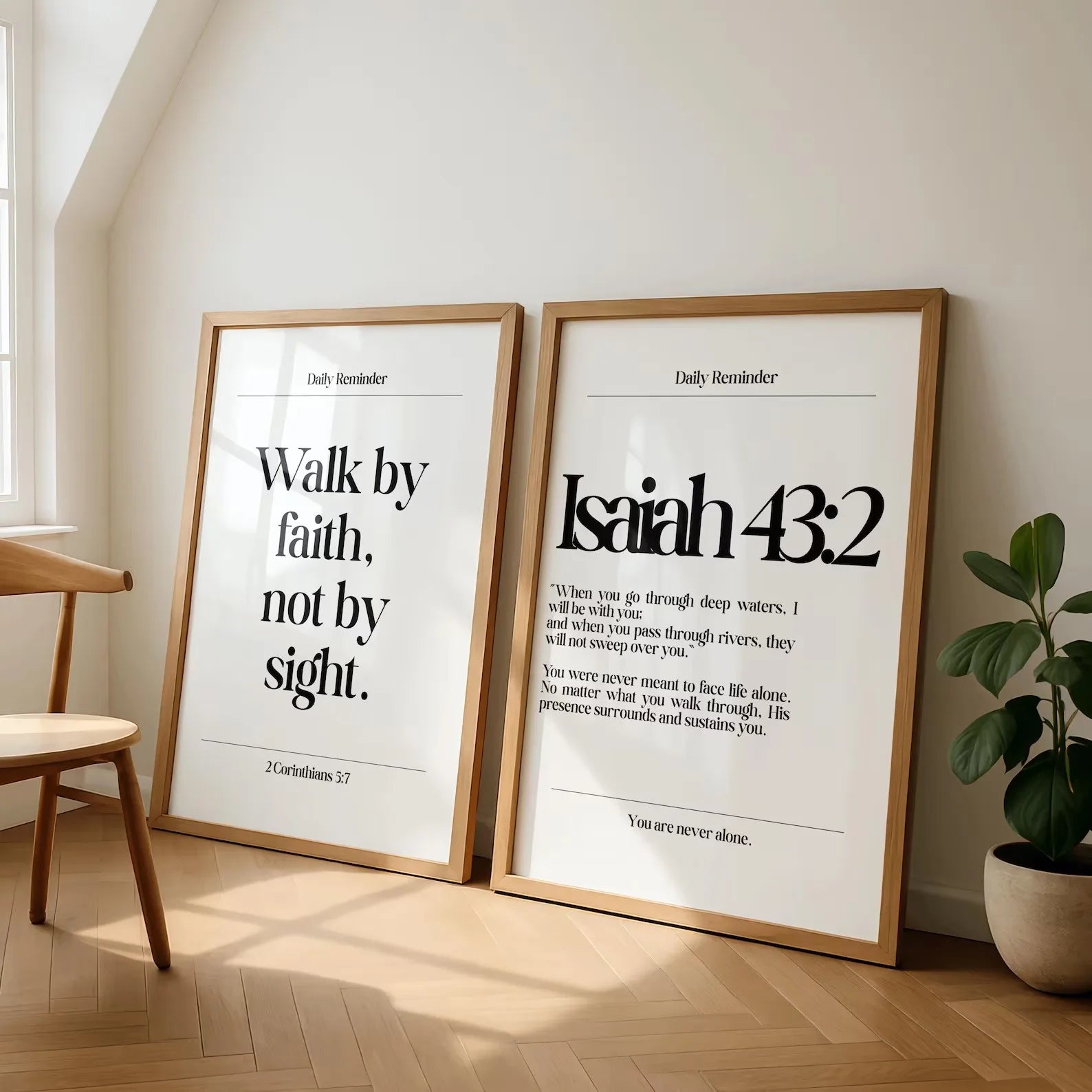 Christian Bible Verse Walk By Faith Wall Art Print Canvas Painting Poster Picture For Living Room,Bedroom,Restaurant Home Decor