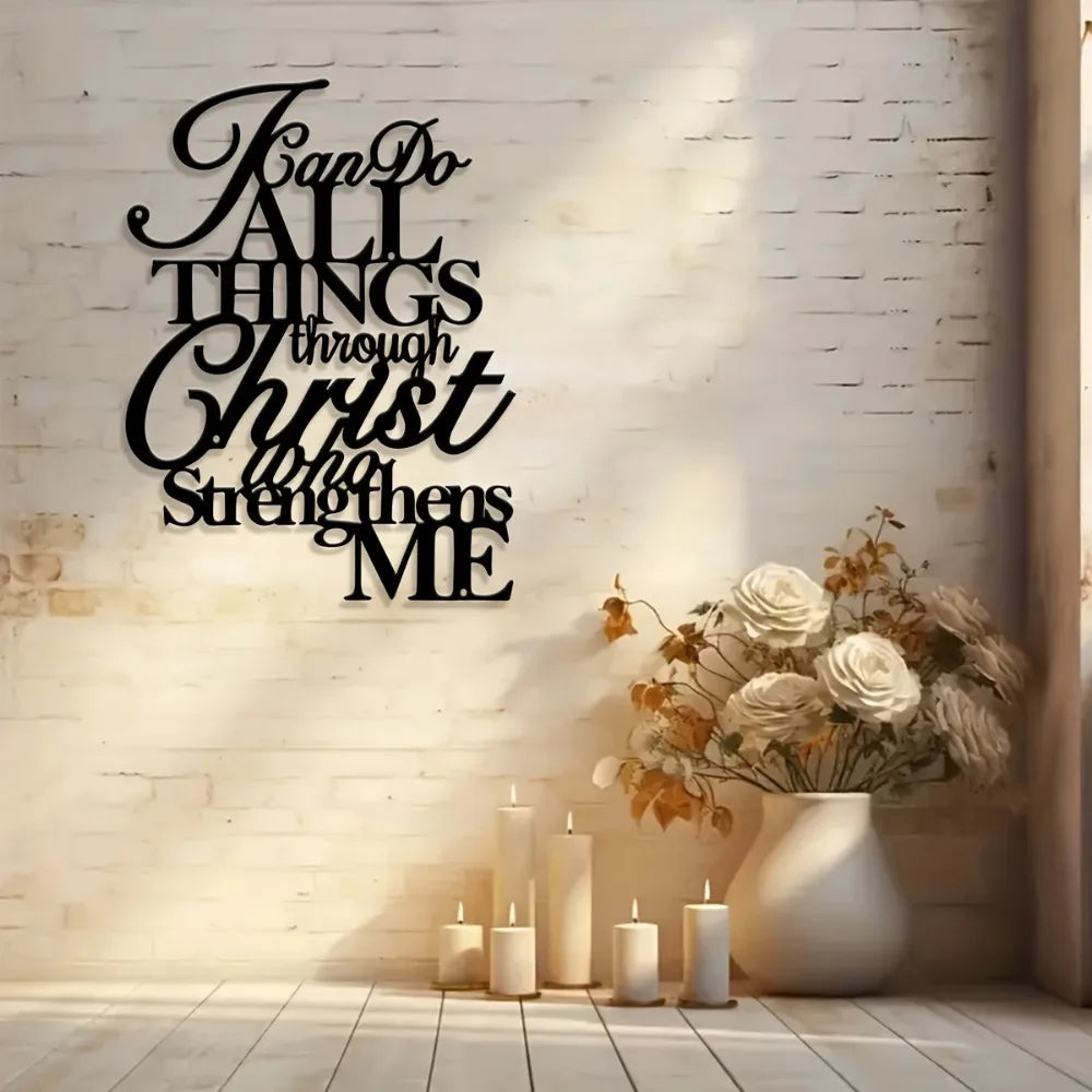 CIFBUY Iron Wall Art Rustproof Metal Bible Verse Sign Waterproof For Home Church Indoor Outdoor Decor