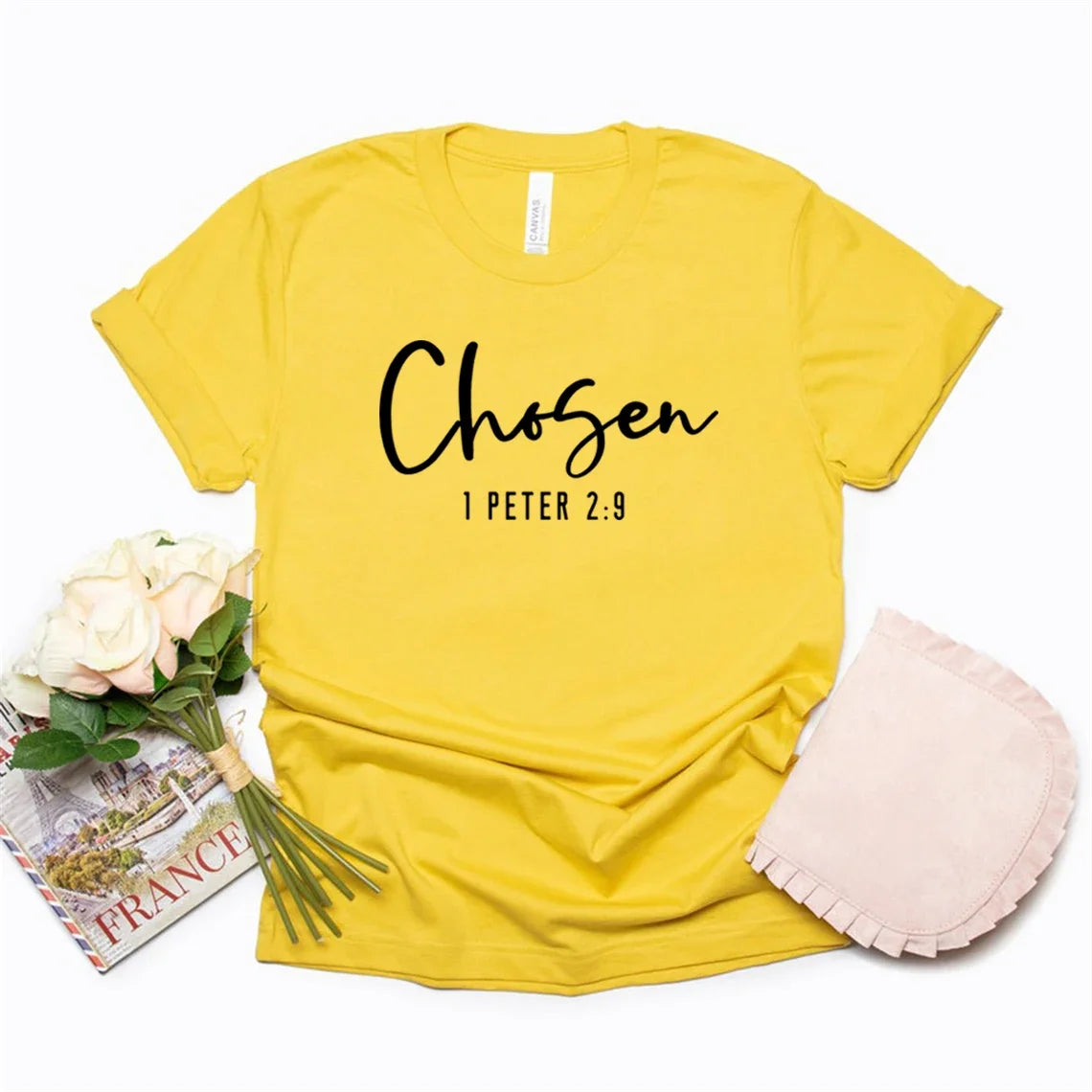 Chosen 1 Peter 2:9 T-Shirt Christian Shirt for Women Christian Apparel Religious Gift Women's Graphic T Shirts Bible Verse Tee