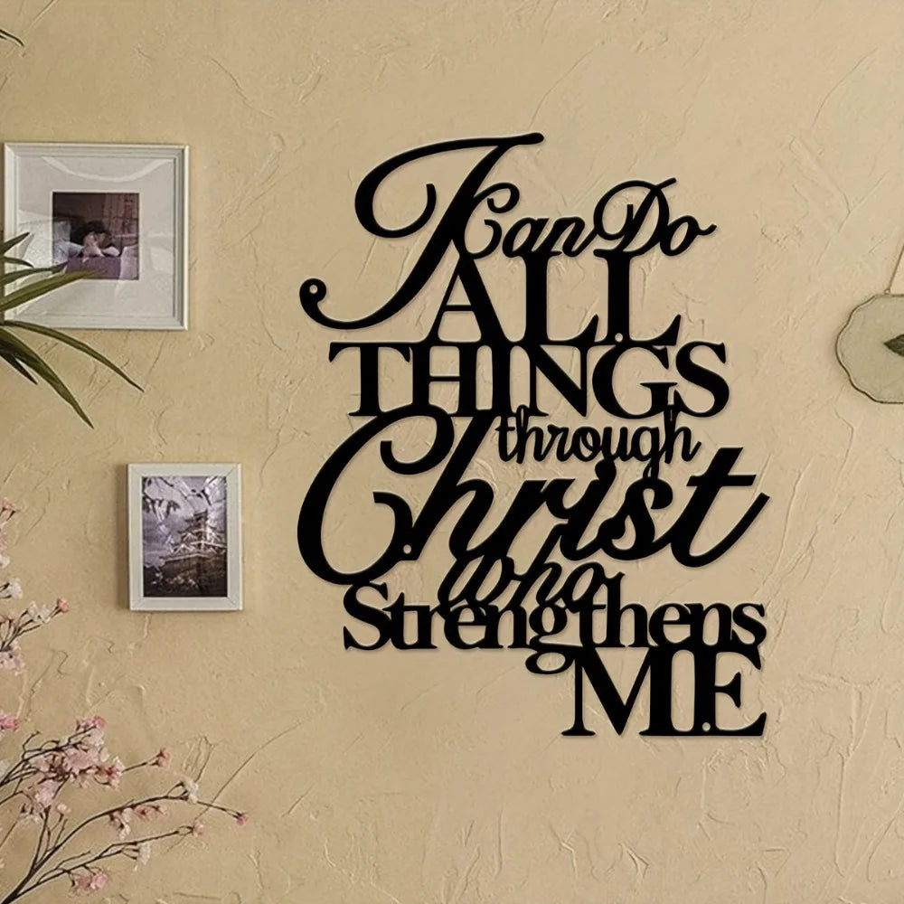 CIFBUY Iron Wall Art Rustproof Metal Bible Verse Sign Waterproof For Home Church Indoor Outdoor Decor
