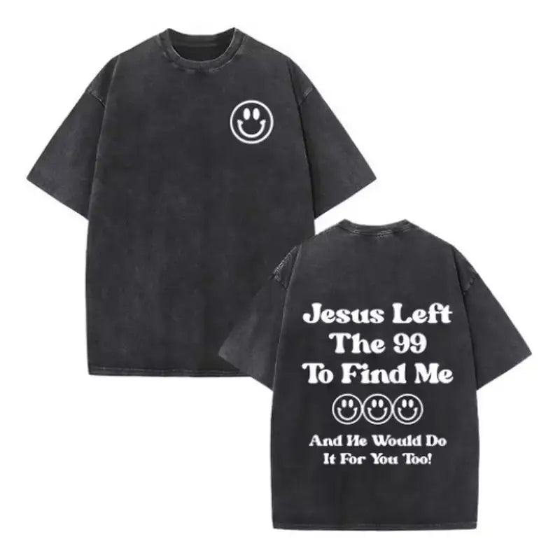 Christian Jesus Faith Over Fear Bible Verse Washed T-shirts Men Women Fashion Vintage Oversized T Shirts Harajuku Cotton T-shirt