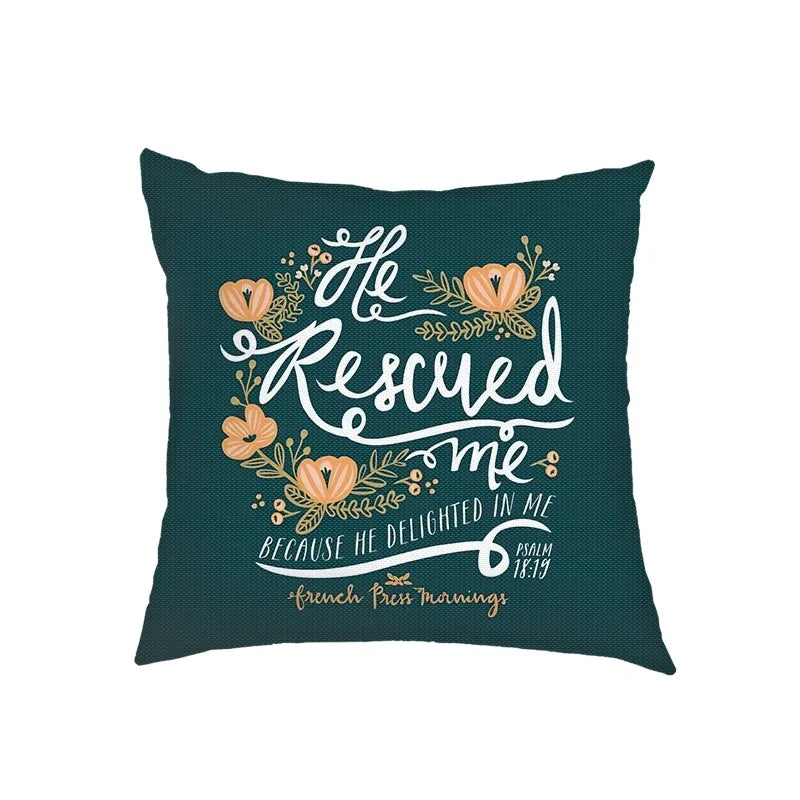 Flower Bible Verse Double-side Print Cushion Covers Christian Biblical Proverbs Pillowcase Home Decor Sofa Bedroom Pillow Cover