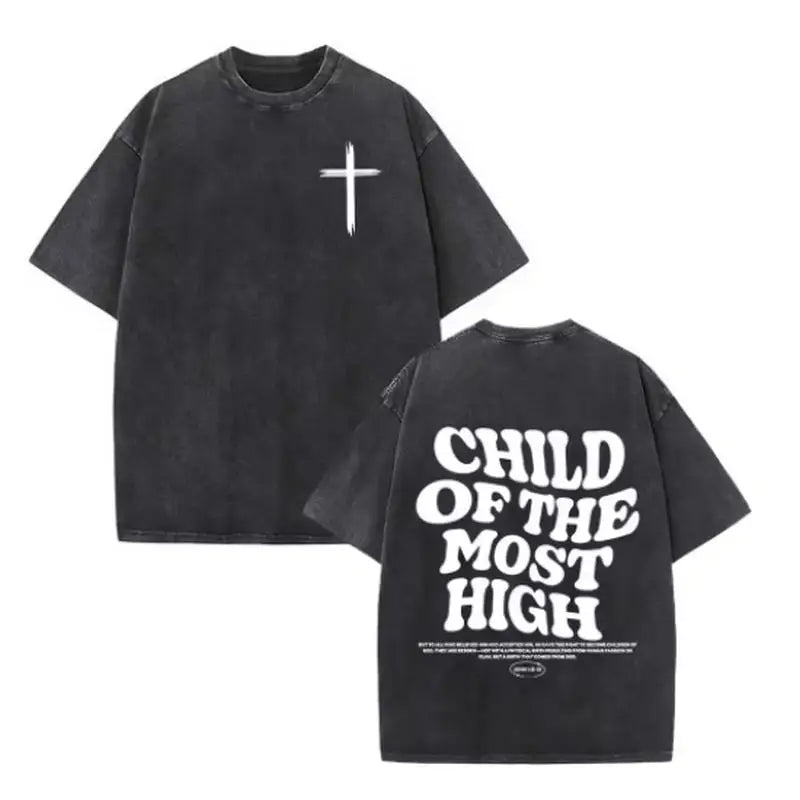 Christian Jesus Faith Over Fear Bible Verse Washed T-shirts Men Women Fashion Vintage Oversized T Shirts Harajuku Cotton T-shirt