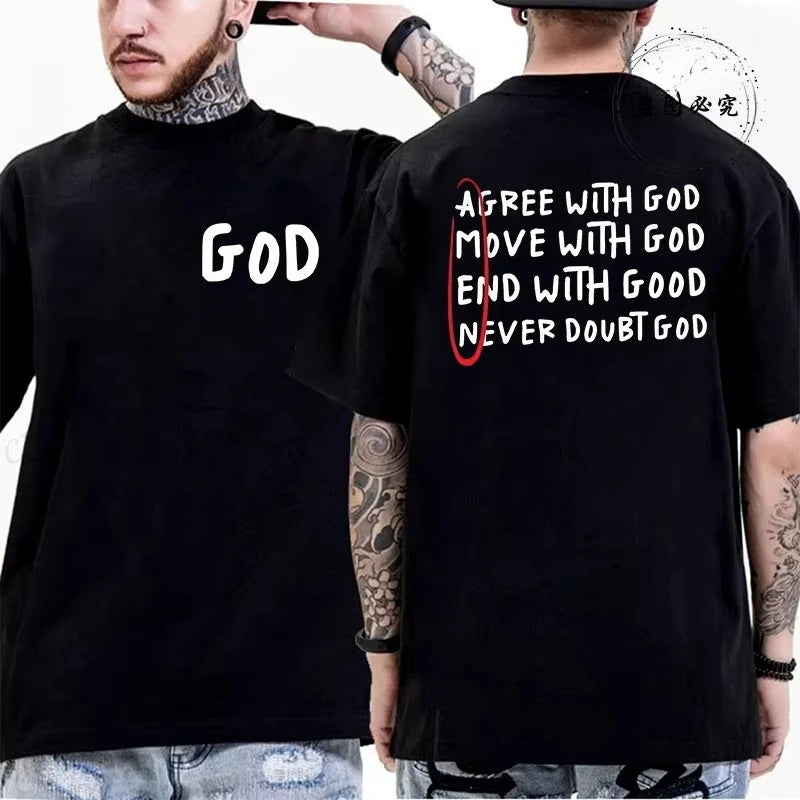 Summer Men's T-Shirts Comfortable Round Neck Short-sleeved Casual T-shirt Christian Jesus Bible Verse Print Men Fashion Tshirts