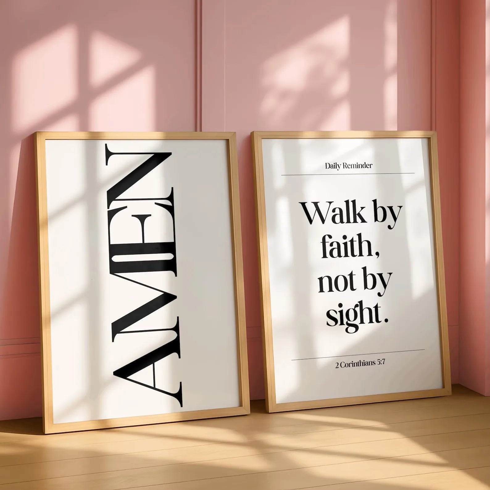 Christian Bible Verse Walk By Faith Wall Art Print Canvas Painting Poster Picture For Living Room,Bedroom,Restaurant Home Decor