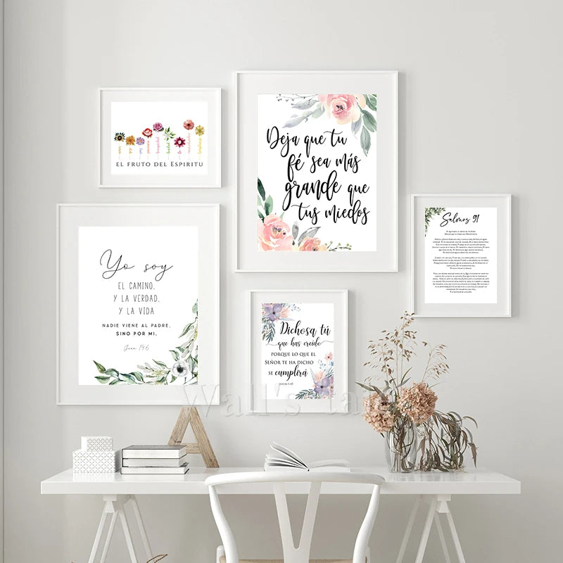 Spanish Bible Verse Quote Poster Verso De La Biblia Espanol Print Modern Scripture Wall Art Canvas Painting Christian Home Decor