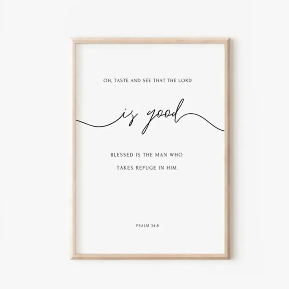 Bible Verse The Lord Your God Is Good Minimal Christian Scripture Wall Art Canvas Painting Posters For Living Room Home Decor