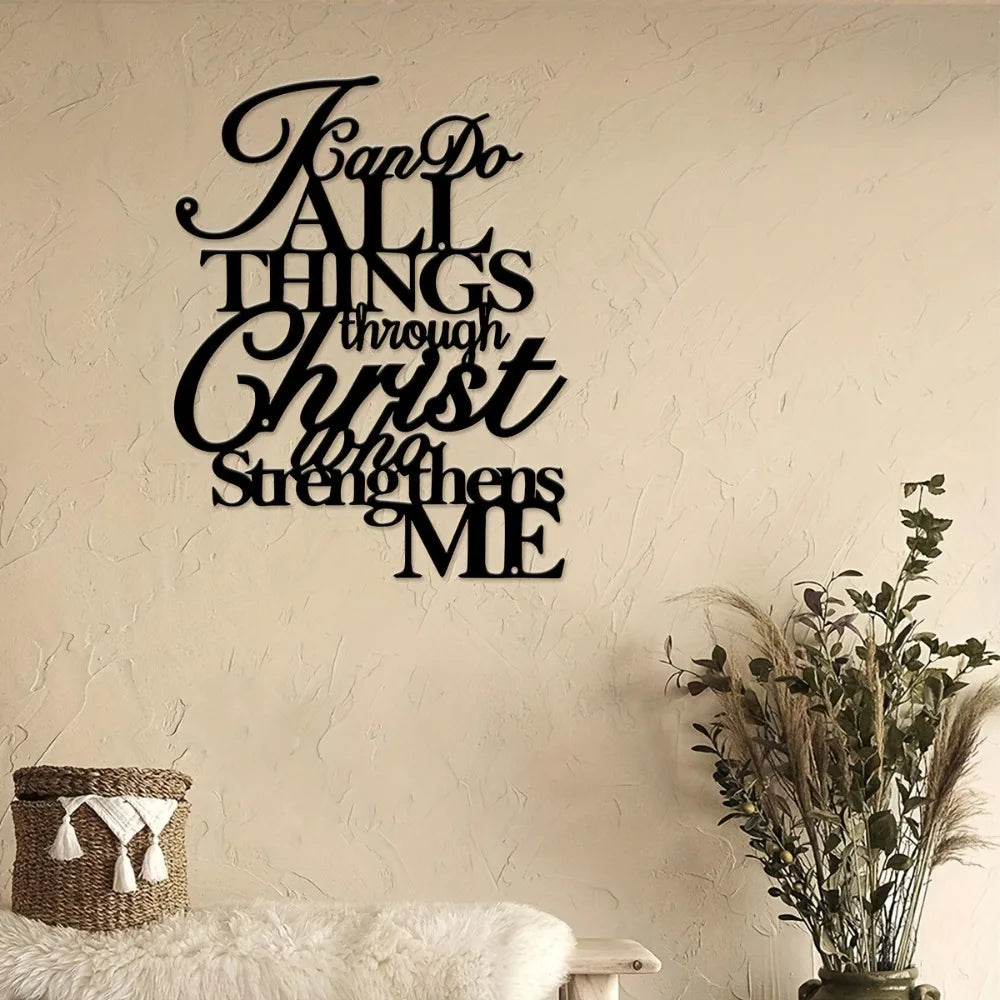 CIFBUY Iron Wall Art Rustproof Metal Bible Verse Sign Waterproof For Home Church Indoor Outdoor Decor