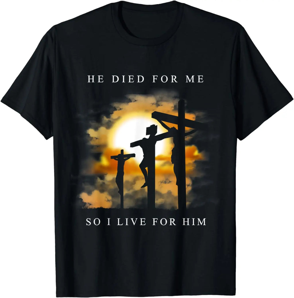 Christian Bible Verse - Jesus Died for Me T-Shirt  Mens T Shirts Custom Printed Graphic T Shirts  Streetwear Camisetas