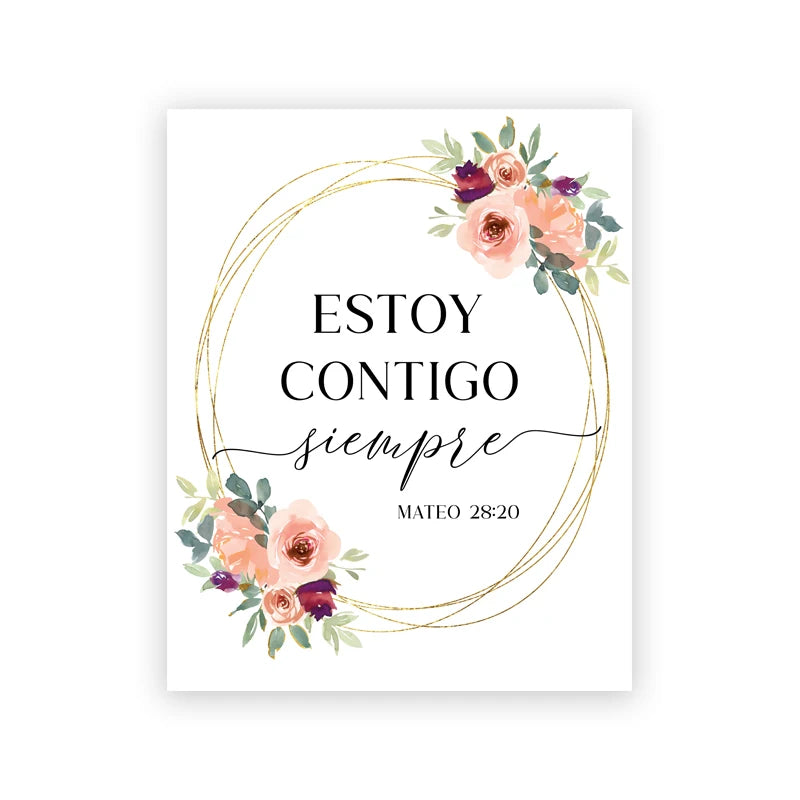 Spanish Bible Verse Quote Poster Verso De La Biblia Espanol Print Modern Scripture Wall Art Canvas Painting Christian Home Decor