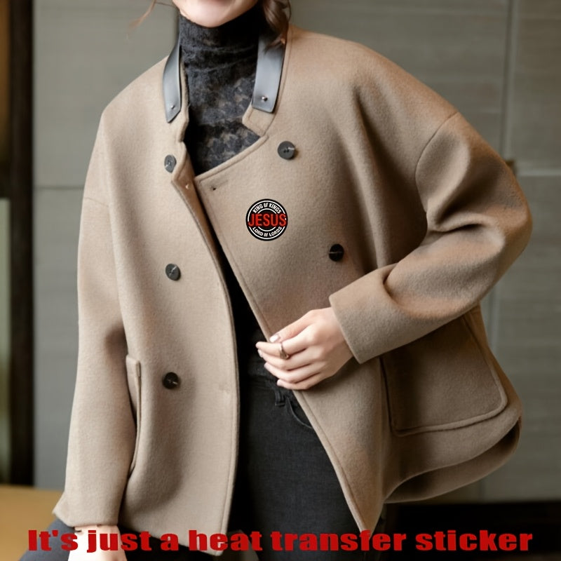 Black Patch with Bold Red "JESUS" and White "KING OF KINGS, Heat Transfer Stickers Are Suitable for Flat Fabrics Such as Clothes, Hats, Canvas Bags, Throw Pillows, Leather, Bed Sheets, Carpets, Etc. It Can Be Heat-transferred with an Iron