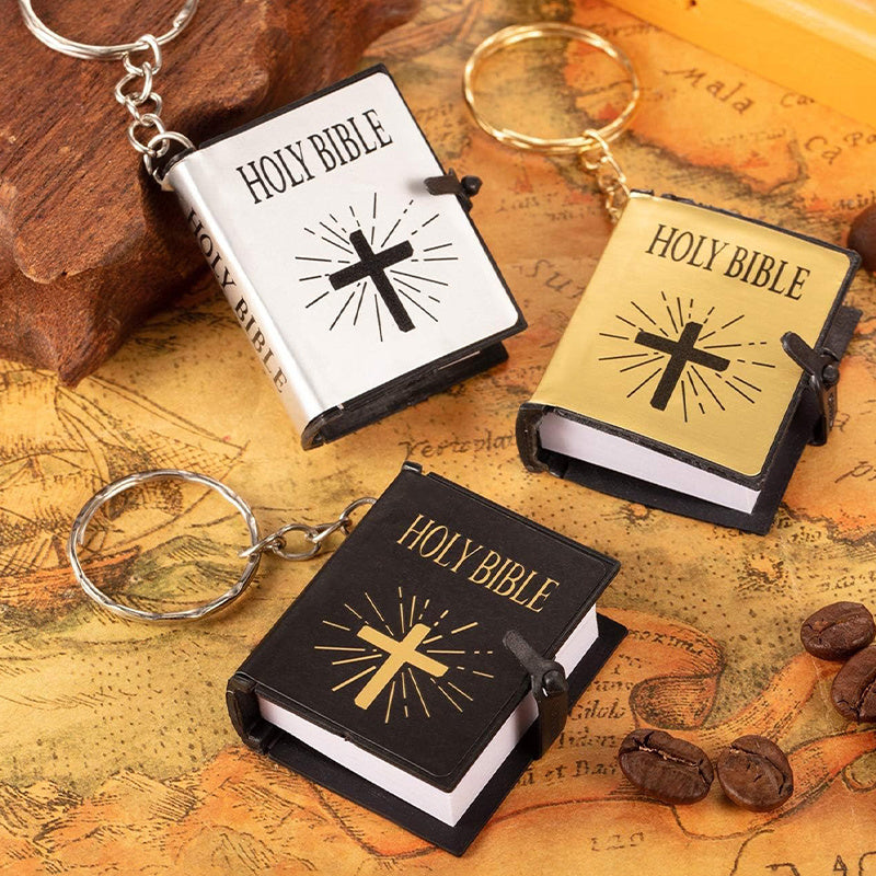 [Bible Keychain Gifts] Bible Keychains - Mini Bible Pendants - Church Souvenirs - Bag Charms - Car Key Pendants - Keychain Decorations - Gifts for Family, Friends, Lovers, Colleagues - Church Event Gifts - Halloween Gifts - Christmas Gifts
