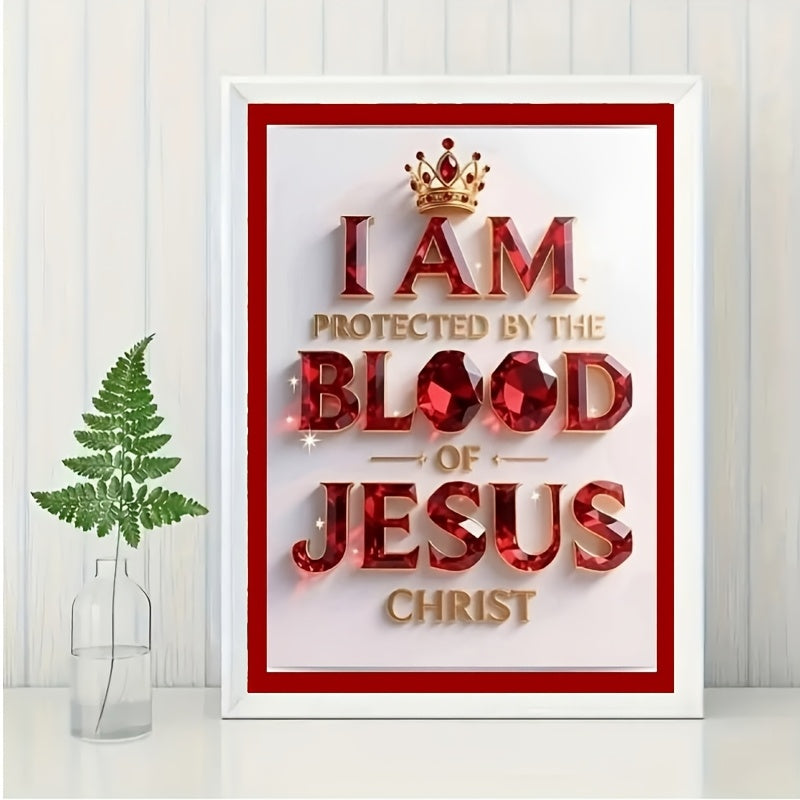 Precious Blood Protects Me/Blessing/Bible/30x40cm Size/Diamond Painting/Round Diamond Art/Home Wall Decor/Holiday Gift