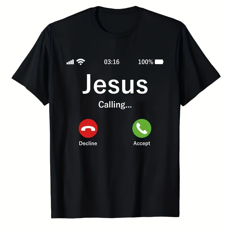 1pc Jesus Calling Jesus Lover Fun Letter Stickers for T-Shirts, Sweatshirts & Hoodies - Men's Decals